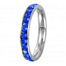 Stainless Steel September Sapphire Birthstone Stackable Eternity Ring